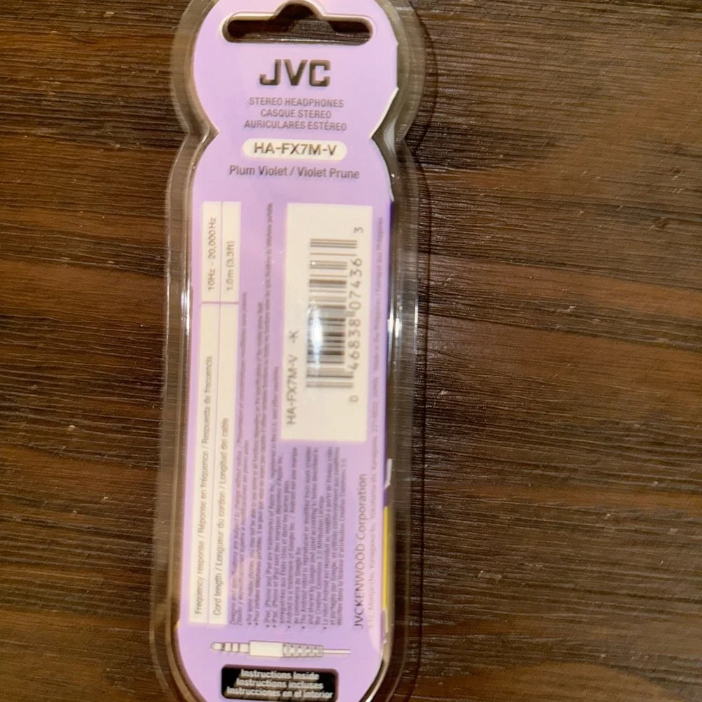 JVC Gumy Plus Purple Earbuds with Microphone